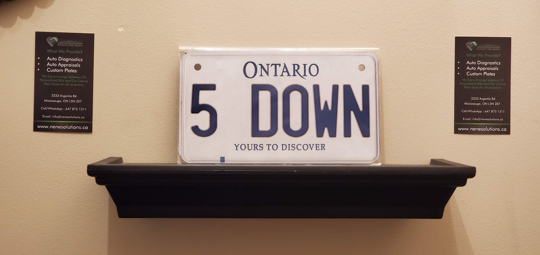 5 DOWN : Custom Bike Ontario For Off Road License Plate Souvenir Personalized Gift Display