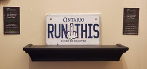 RUN THIS : Custom Bike Ontario For Off Road License Plate Souvenir Personalized Gift Display
