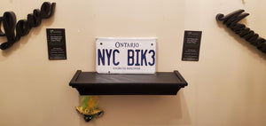 NYC BIK3 : Custom Bike Plate Ontario For Novelty Souvenir Gift Display Special Occasions Mancave Garage Office Windshield