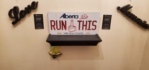 RUN THIS (Alberta) : Custom Car Plate Alberta For Novelty Souvenir Gift Display Special Occasions Mancave Garage Office Windshield