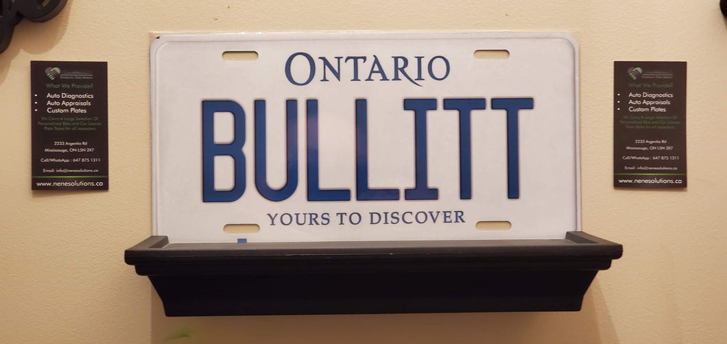 *BULLITT* : Hey, Want To Stand Out From The Crowd? We Do All Canadian Province Plates : Customized Car Style Souvenir/Gift Plates