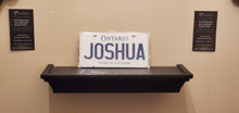 Load image into Gallery viewer, JOSHUA : Custom Bike Plate Ontario For Novelty Souvenir Gift Display Special Occasions Mancave Garage Office Windshield
