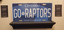 Load image into Gallery viewer, GO RAPTORS : Custom Car Plate Ontario For Novelty Souvenir Gift Display Special Occasions Mancave Garage Office Windshield
