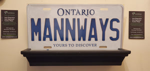 *MANNWAYS*  : Personalized Name Plate:  Souvenir/Gift Plate in Car Size