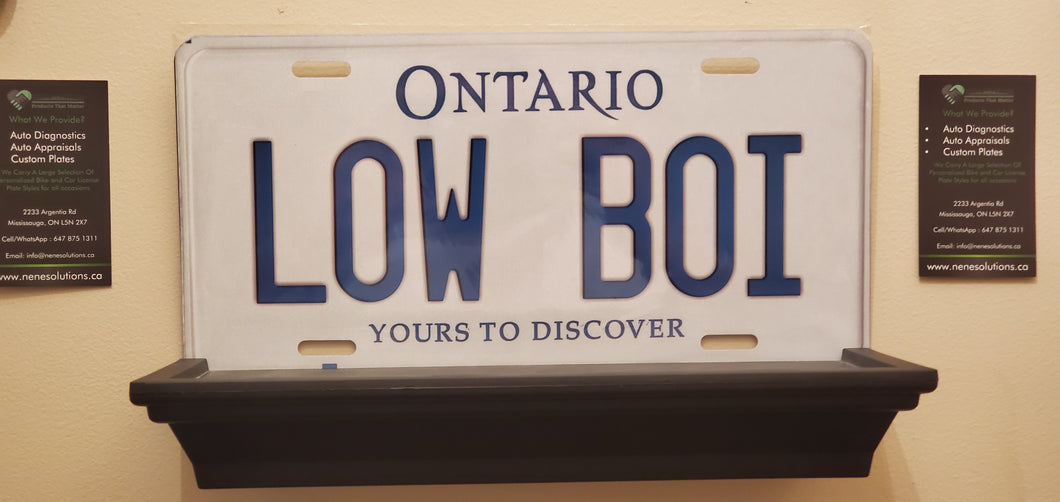 *LOW BOI* : Personalized Name Plate:  Souvenir/Gift Plate in Car Size