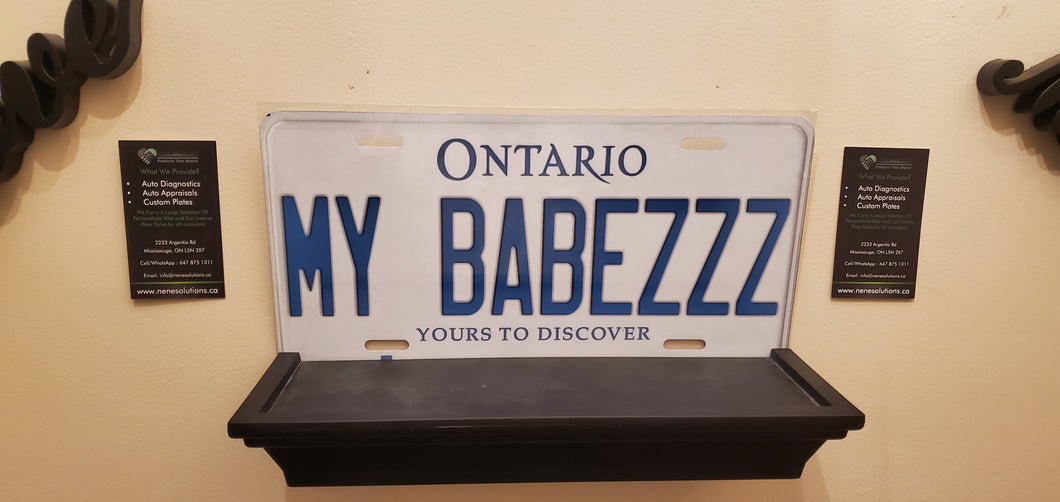 *MY BABEZZZ * : Personalized Name Plate:  Souvenir/Gift Plate in Car Size