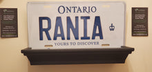 Load image into Gallery viewer, *RANIA* : Personalized Name Plate:  Souvenir/Gift Plate in Car Size
