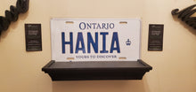 Load image into Gallery viewer, *HANIA* : Personalized Name Plate:  Souvenir/Gift Plate in Car Size
