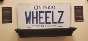 *WHEELZ*  : Personalized Name Plate:  Souvenir/Gift Plate in Car Size