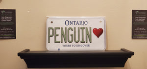 PENGUIN (Green) : Custom Bike Ontario For Off Road License Plate Souvenir Personalized Gift Display