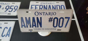 AMAN #007  : Custom Car Ontario For Off Road License Plate Souvenir Personalized Gift Display
