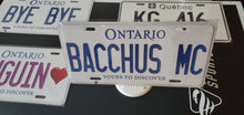 Load image into Gallery viewer, BACCHUS MC  : Custom Car Ontario For Off Road License Plate Souvenir Personalized Gift Display

