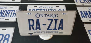 RA-ZIA  : Custom Car Ontario For Off Road License Plate Souvenir Personalized Gift Display
