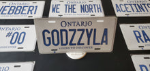 Load image into Gallery viewer, GODZZYLA  : Custom Car Plate Ontario For Novelty Souvenir Gift Display Special Occasions Mancave Garage Office Windshield
