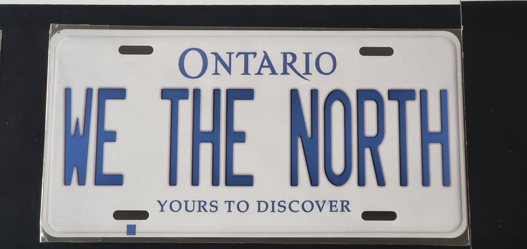 WE THE NORTH : Custom Car Plate Ontario For Novelty Souvenir Gift Display Special Occasions Mancave Garage Office Windshield