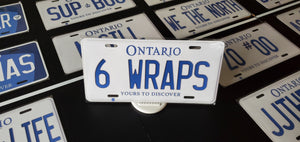 6 WRAPS  : Custom Car Ontario For Off Road License Plate Souvenir Personalized Gift Display