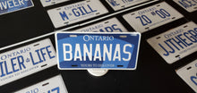 Load image into Gallery viewer, BANANAS  : Custom Car Ontario For Off Road License Plate Souvenir Personalized Gift Display
