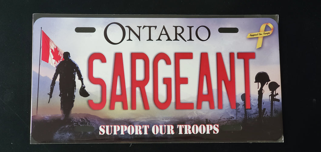 *SARGEANT*  : Personalized Style Souvenir/Gift Plate in Car Size