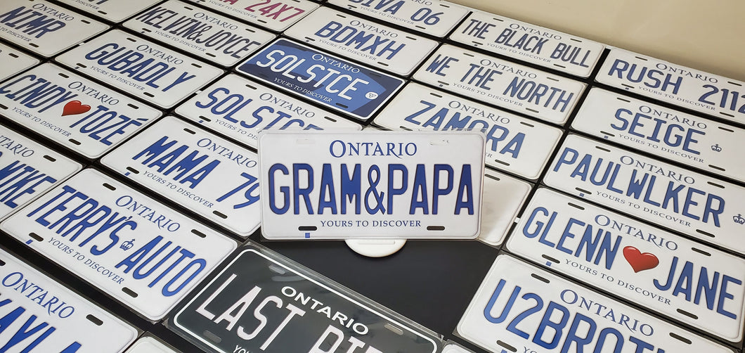 Custom Car License Plate: GRAM&PAPA