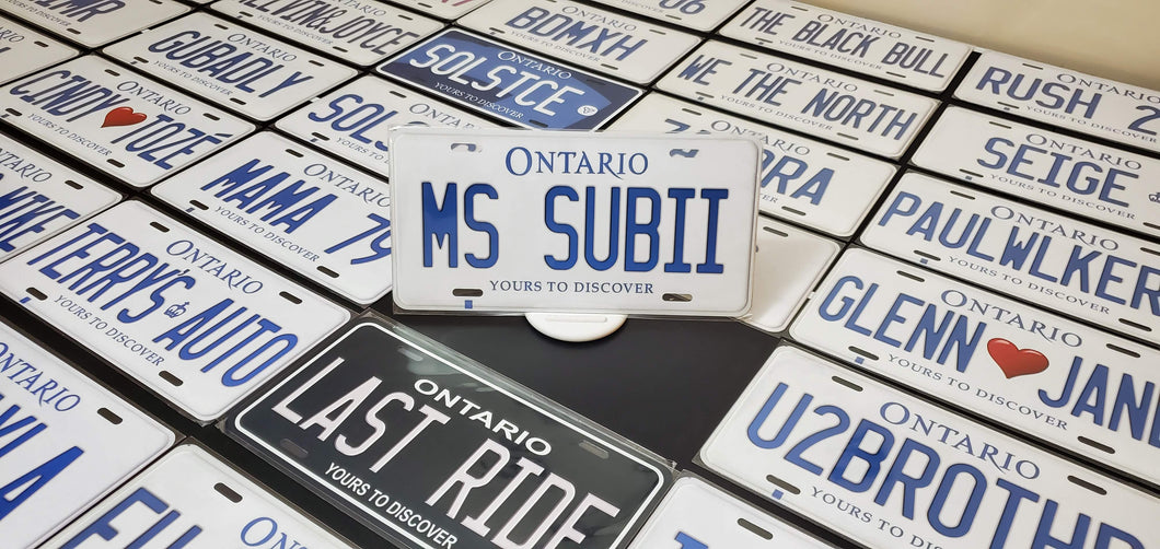 Custom Car License Plate: MS SUBII