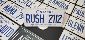 Custom Car License Plate: RUSH 2112