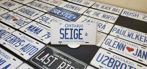 Custom Car License Plate: Seige
