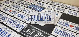 Custom Car License Plate: Paulwlker