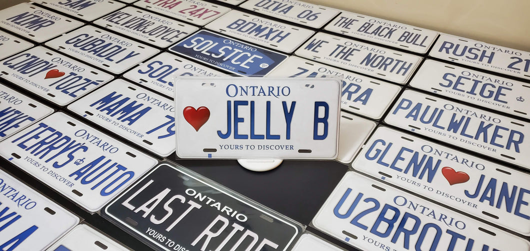 Custom Car License Plate: <3 Jelly B