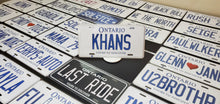 Load image into Gallery viewer, Khanz : Custom Car Ontario For Off Road License Plate Souvenir Personalized Gift Display
