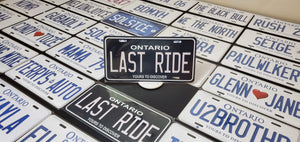 Custom Car License Plate: Last Ride