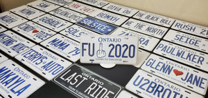 Custom Car License Plate: FU 2020