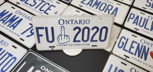 Custom Car License Plate: FU 2020