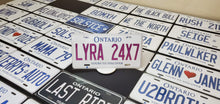 Load image into Gallery viewer, Custom Ontario White Car License Plate with Colored Font: LYRA 24X7
