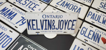 Load image into Gallery viewer, Custom Ontario White Car License Plate: Kelvin&amp; Joyce
