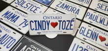 Load image into Gallery viewer, Cindy &lt;3 Toze : Custom Car Ontario For Off Road License Plate Souvenir Personalized Gift Display
