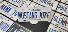 Load image into Gallery viewer, Custom Ontario White Car License Plate: Mustang Mike
