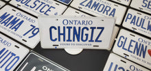 Load image into Gallery viewer, Custom Ontario White Car License Plate:Chingiz
