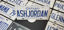 Load image into Gallery viewer, Custom Ontario White Car License Plate: Ashjordan
