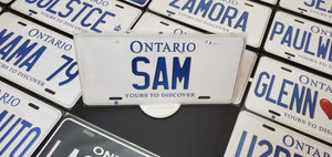 *SAM* : Personalized Name Plate:  Souvenir/Gift Plate in Car Size