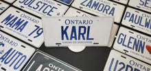 Load image into Gallery viewer, Custom Ontario White Car License Plate: Karl
