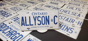 ALLYSON C : Custom Car Ontario For Off Road License Plate Souvenir Personalized Gift Display
