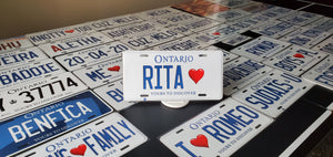 RITA <3 : Custom Car Ontario For Off Road License Plate Souvenir Personalized Gift Display