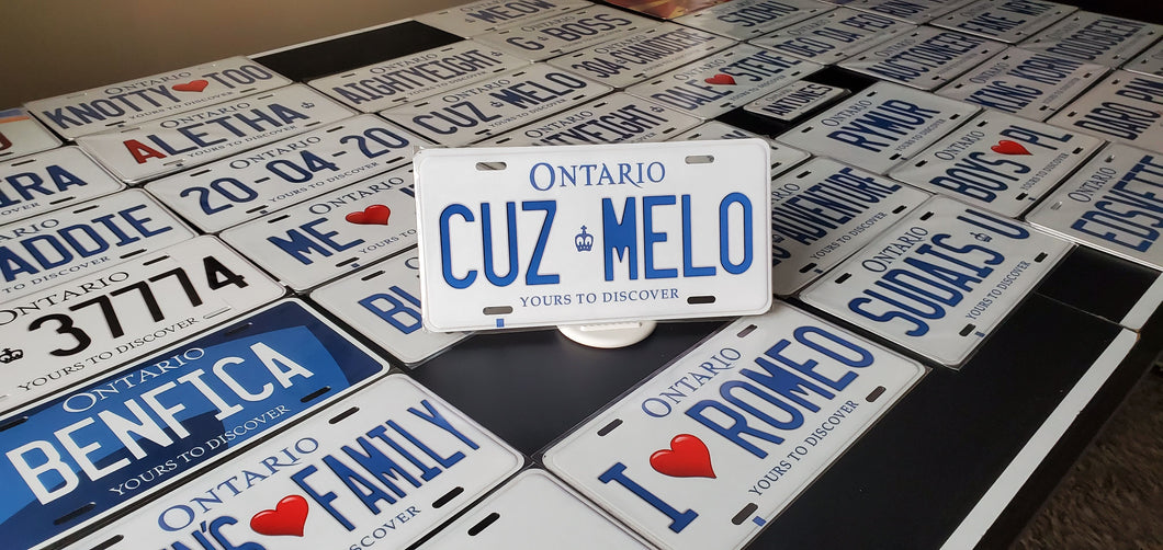 CUZ MELO : Custom Car Ontario For Off Road License Plate Souvenir Personalized Gift Display