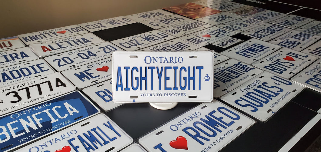 AIGHTYEIGHT : Custom Car Ontario For Off Road License Plate Souvenir Personalized Gift Display