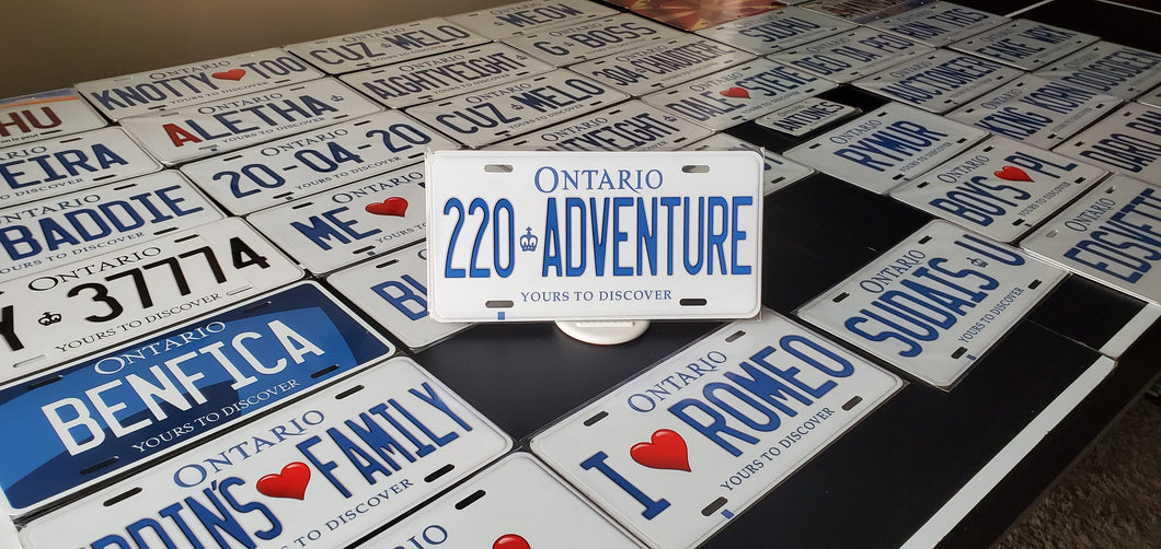220 ADVENTURE : Custom Car Ontario For Off Road License Plate Souvenir Personalized Gift Display