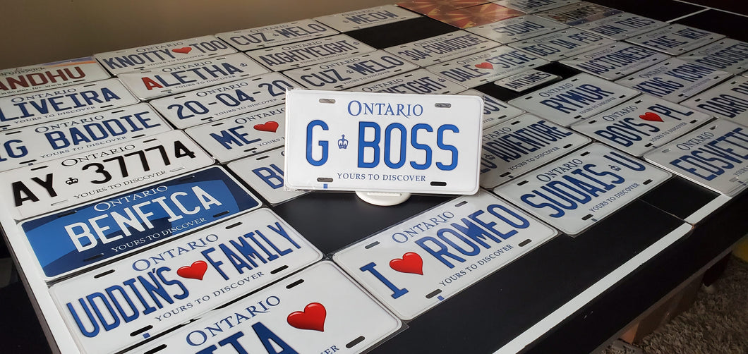 G BOSS : Custom Car Ontario For Off Road License Plate Souvenir Personalized Gift Display