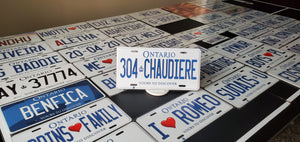 304 CHAUDIERE : Custom Car Ontario For Off Road License Plate Souvenir Personalized Gift Display
