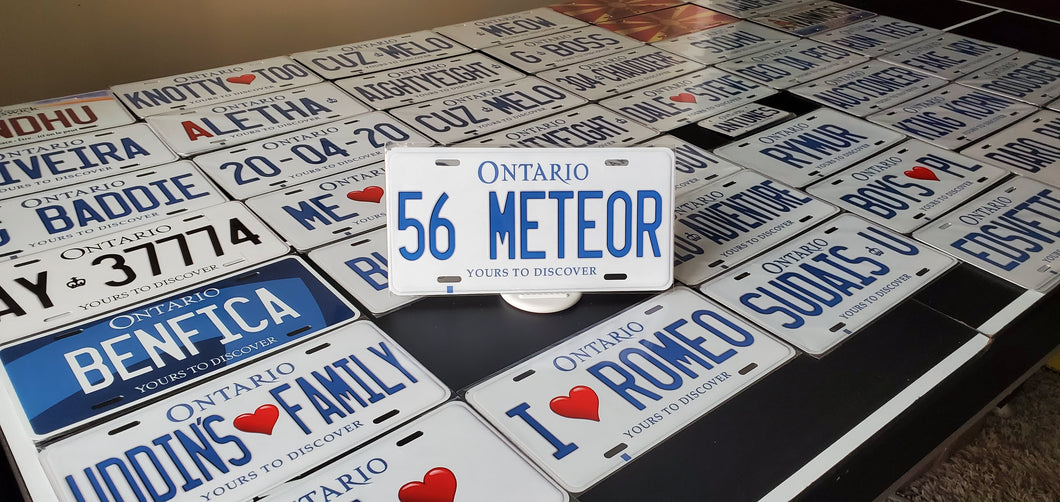 56 METEOR : Custom Car Ontario For Off Road License Plate Souvenir Personalized Gift Display