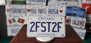 2FST2F : Custom Bike Plate Ontario For Novelty Souvenir Gift Display Special Occasions Mancave Garage Office Windshield