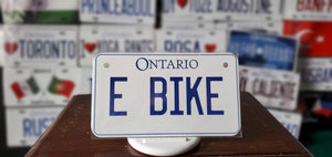 E BIKE : Custom Bike Plate Ontario For Novelty Souvenir Gift Display Special Occasions Mancave Garage Office Windshield